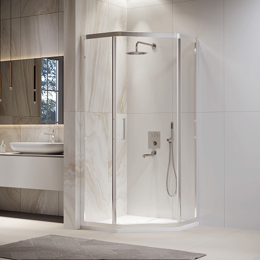 RGW Душевой уголок Passage PA-86 90x90 профиль хром стекло прозрачное – фотография-2