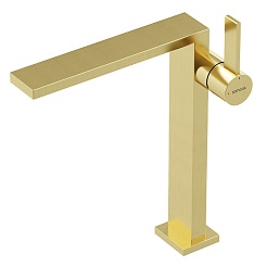 Sancos Смеситель для раковины высокий Linn брашированное золото PVD покрытие SC9020BG – фотография-1