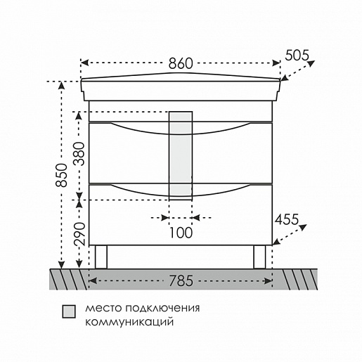 СанТа Тумба с раковиной Сатурн 85 напольная – картинка-4