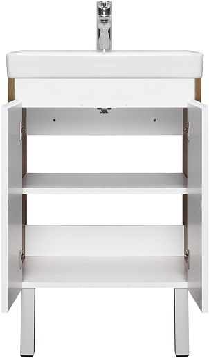 Акватон Тумба с раковиной Сканди Doors 55 белая/дуб рустикальный – картинка-5