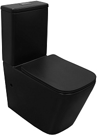Azario Унитаз-компакт Black King AZ-8303D безободковый с бачком с сиденьем микролифт черный матовый – фотография-1