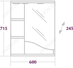 Onika Зеркальный шкаф Виола 60.01 L – фотография-2