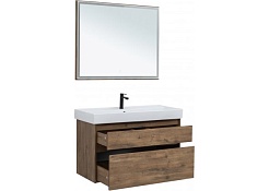 Aquanet Тумба с раковиной Nova Lite 100 2 ящика, дуб рустикальный – фотография-3