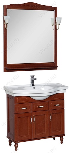 Aquanet Тумба с раковиной "Амелия H 100" орех – фотография-2