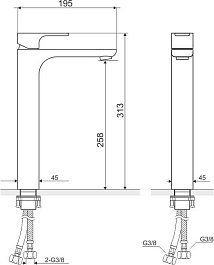 Excellent Смеситель Apomea высокий для раковины – фотография-4