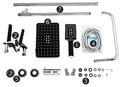 Frap Душевая стойка H57 F2457 хром/черная – фотография-4