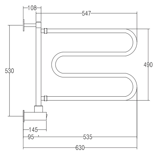 Margaroli Полотенцесушитель Vento 500CRB – фотография-2