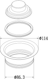 Milacio Горловина для измельчителя отходов MC.033.SS нержавеющая сталь – фотография-4