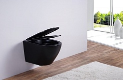 Esbano Унитаз Azalea подвесной безободковый черный матовый – фотография-5