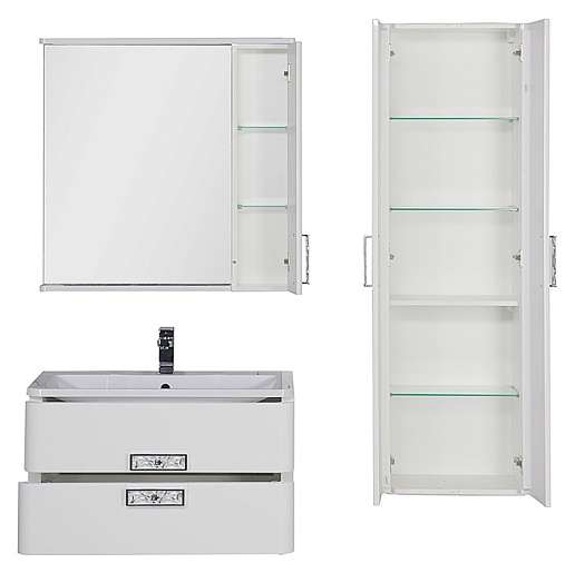 Aquanet Тумба с раковиной Паллада 90 белая – картинка-9