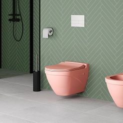 Ambassador Сиденье для унитаза Nord тонкое розовое матовое – фотография-7