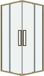 Grossman  Душевой уголок Cosmo 90x90x195 профиль золото сатин стекло прозрачное – фотография-1