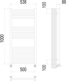 Terminus Полотенцесушитель водяной Альба П16 500x1000 хром – фотография-3