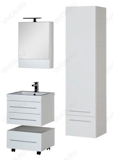 Aquanet Мебель для ванной Нота 58 new камерино белая (230291) – фотография-2