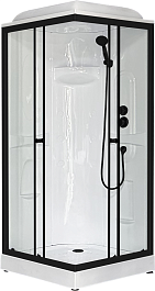 Royal Bath Душевая кабина HP RB 80HP1-T-BL 80x80 стекло прозрачное профиль черный матовый – фотография-1