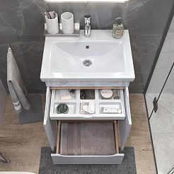 Vigo Тумба под раковину Grani 600-2-1 белая/дуб золотой – фотография-4