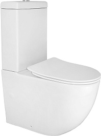 Azario Унитаз-компакт Renda AZ-8693 безободковый с бачком с сиденьем микролифт белый – фотография-3