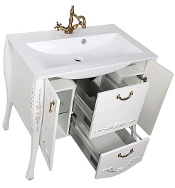 Aquanet Комплект Мебели "Виктория 90" белый/золото – фотография-7