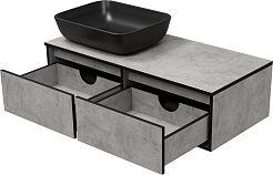 Brevita Тумба с раковиной Stone 100 бетон – фотография-5