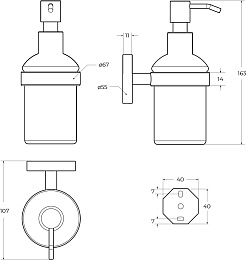 Cezares Дозатор для мыла Relax RELAX-SOIS-V-NOP черный матовый – фотография-2