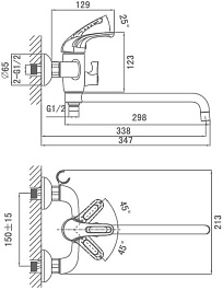 D&K Смеситель "Eucharius Rhein DA1373301" универсальный – фотография-3