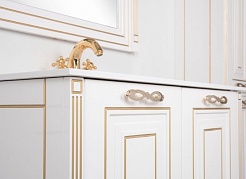 Aquanet Мебель для ванной Паола 90 белая/патина золото (187844) – фотография-10