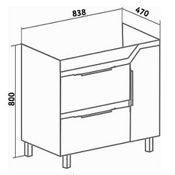 Runo Тумба с раковиной Родос 85 R – фотография-6