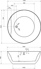 ABBER Акриловая ванна AB9280 150 – фотография-4