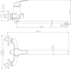 Rossinka Смеситель для ванны Y35-32 универсальный хром – фотография-2