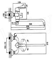 D&K Смеситель "Ambrosius Rhein DA1343301" для ванны – фотография-2