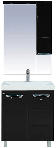 Misty Зеркальный шкаф Петра 65 черный R – фотография-2