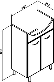 Runo Тумба с раковиной Уют 50 – фотография-4