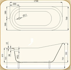 Magliezza Чугунная ванна Gracia 170x76 (ножки бронза) – фотография-2