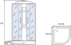 Мономах Душевая кабина 120x120 120/120/15 С МЗ – фотография-5