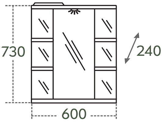 СанТа Мебель для ванной Грация Герда 60 свет – картинка-5