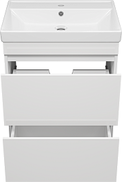 Misty Тумба c раковиной Енисей 60 2 ящика белая – фотография-3