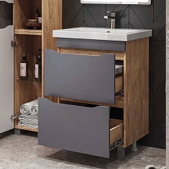 Vigo Тумба с раковиной Wave 600-0-2 дуб золотой – фотография-6