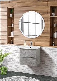 BelBagno Тумба с раковиной Albano-Cer 50 подвесная Cemento Verona Grigio – фотография-9