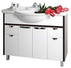 Водолей Тумба с раковиной Клаудия 105 белый/венге – фотография-1