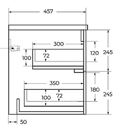 Cezares Тумба с раковиной Duet-N 100 подвесная sapfiro – фотография-11