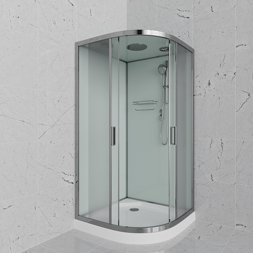 Frank Душевая кабина F420 M Brilliant с крышей профиль хром стекло матовое – фотография-2