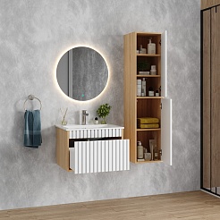 Onika Тумба с раковиной Дайлер 60 подвесная белая/дуб сонома – фотография-13