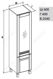 Opadiris Шкаф-пенал для ванной "Лаварро 40" R – фотография-3
