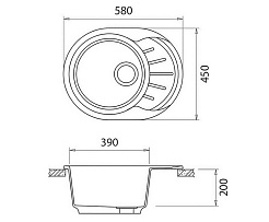 Granfest Мойка кухонная Rondo GF-R580L Бежевый – фотография-3
