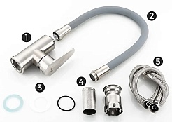 Frap Смеситель для кухни H48 F4448 сатин – фотография-2