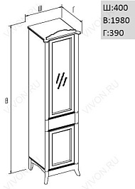 Opadiris Шкаф-пенал для ванной Виктория 44 L светлый орех – фотография-3