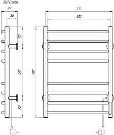 Domoterm Полотенцесушитель электрический Классик DMT 109-8 50x70 TBOX EK R хром – фотография-4