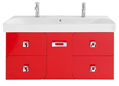Водолей Тумба под раковину Астрид 120 красная с ящиками