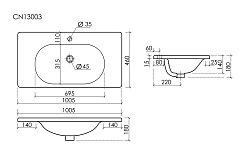 Ceramicanova Мебельная раковина Sabo 100 CN13003 белая – фотография-3