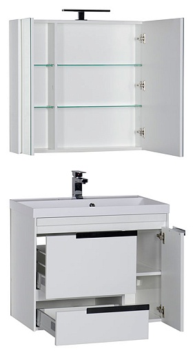 Aquanet Мебель для ванной "Тиволи 80" белая – фотография-4